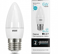 Лампа Gauss LED Elementary Свеча, 6W E27, 4100