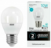 Лампа Gauss LED Elementary Шарик, 10W E27, 4100