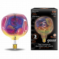 Лампа Gauss LED Filament G150 rainbow, 5W E27, 1800