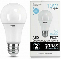 Лампа Gauss LED Elementary А60 10W E27, 6500