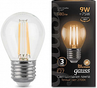 Лампа Gauss LED Filament шарик, 9W E27, 2700