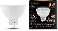 Лампа Gauss LED MR16, 5W, 220V, 3000