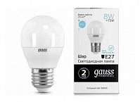 Лампа Gauss LED Elementary Шарик, 8W E27, 6500k