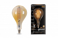 Лампа Gauss LED Filament A160 straight, 8W E27, 2400