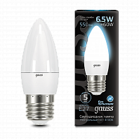 Лампа Gauss LED Свеча 6,5W, Е27, 4100