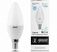 Лампа Gauss LED Elementary Свеча, 8W E14, 6500