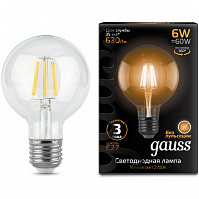 Лампа Gauss LED Filament G95, 6W E27, 2700