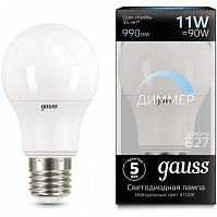 Лампа Gauss LED А60 диммер 11W E27, 4100