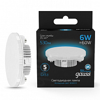 Лампа Gauss LED, GX53, 6W Premium, 6500