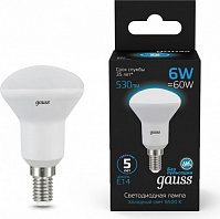 Лампа Gauss LED R50, 6W, Е14, 6500