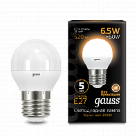 Лампа Gauss LED Globe 6,5W, Е27, 2700