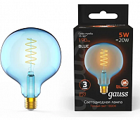 Лампа Gauss LED Filament G125 blue, 5W E27, 1800