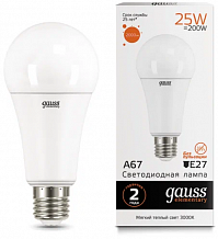 Лампа Gauss LED Elementary А67 25W E27, 3000