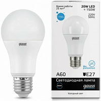 Лампа Gauss LED Elementary А60 20W E27, 6500