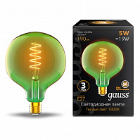 Лампа Gauss LED Filament G125 green, 5W E27, 1800