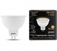 Лампа Gauss LED MR16, 5W, 12V, 3000