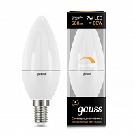 Лампа Gauss LED Свеча диммер, 7W, Е14, 2700