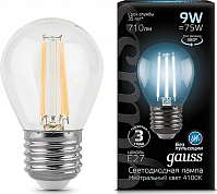 Лампа Gauss LED Filament шарик, 9W E27, 4100