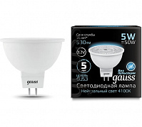 Лампа Gauss LED MR16, 5W, 12V, 4100