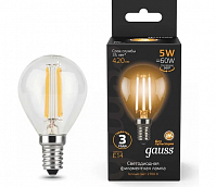 Лампа Gauss LED Filament шарик, 5W E14, 2700